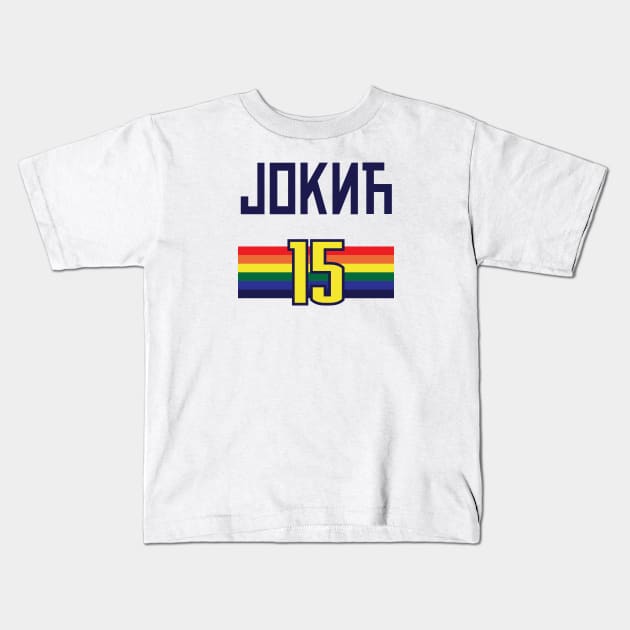 Nikola Jokic Denver Cyrillic Kids T-Shirt by vlada123